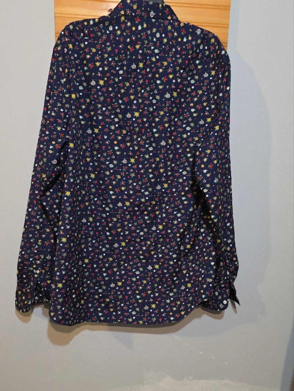 J.Crew Secret Wash Shirting Navy Ditsy Floral Button Down LT Classic Fit